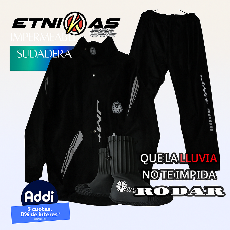 SUDADERA IMPERMEABLE COMBO CON BOTAS LATEX