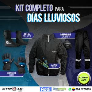 ¡Compra  🔥 Combo Especial Impermeable Motero Rainguard C8 + Botas Látex + Guantes con Protecciones 🏍️💥