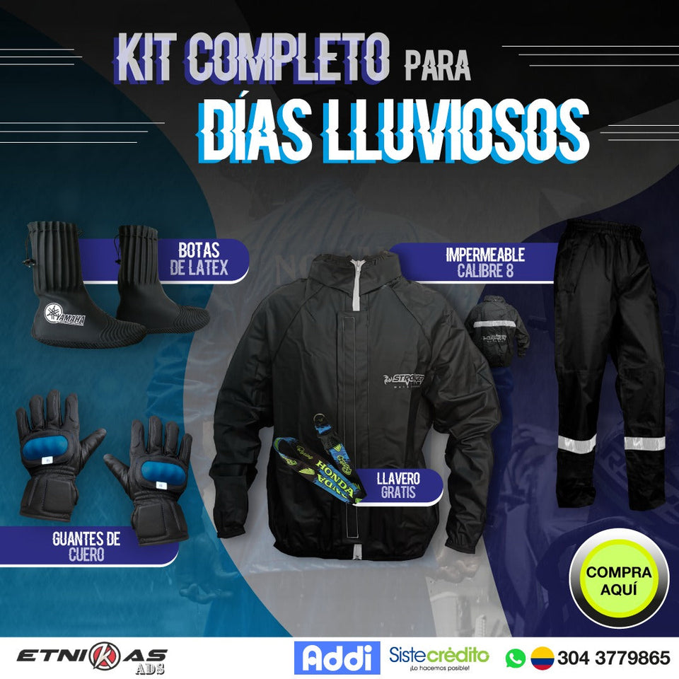 ¡Compra  🔥 Combo Especial Impermeable Motero Rainguard C8 + Botas Látex + Guantes con Protecciones 🏍️💥