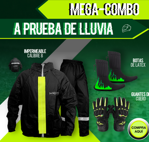 ¡Compra  🔥 Combo Especial Impermeable Motero Rainguard C8 + Botas Látex + Guantes con Protecciones 🏍️💥